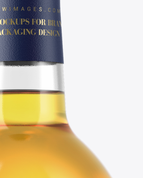 Clear Glass Bottle With Orange Wine Mockup