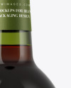 Green Glass Bottle With Red Wine Mockup