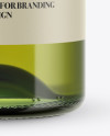 Green Glass Bottle With White Wine Mockup