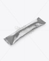 Matte Metallic Stick Sachet Mockup - Halfside View (High-Angle Shot)