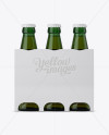 White Paper 3 Pack Light Green Bottle Carrier Mockup