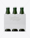 White Paper 3 Pack Dark Green Bottle Carrier Mockup