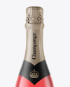 Clear Glass Pink Champagne Bottle Mockup