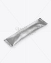 Matte Metallic Stick Sachet Mockup - Halfside View (High-Angle Shot)