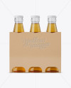 Kraft Paper 3 Pack Beer Bottle Carrier Mockup