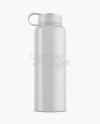 Glossy Plastic Reusable Water Bottle Mockup