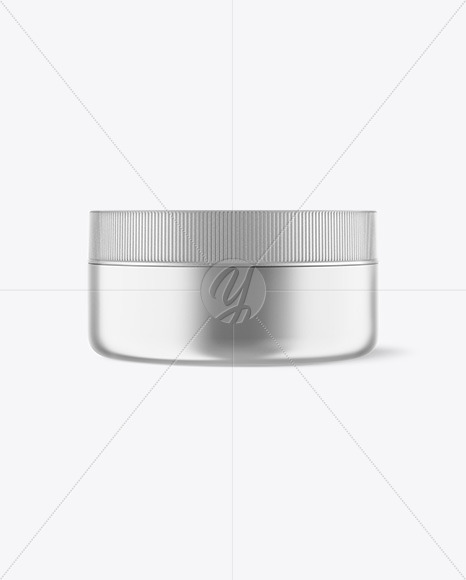 Metallic Cosmetic Jar Mockup - Front View