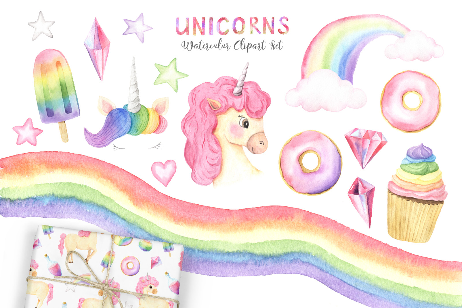 Watercolor Unicorns Set Vol.2 Watercolor Unicorns Set Vol.2