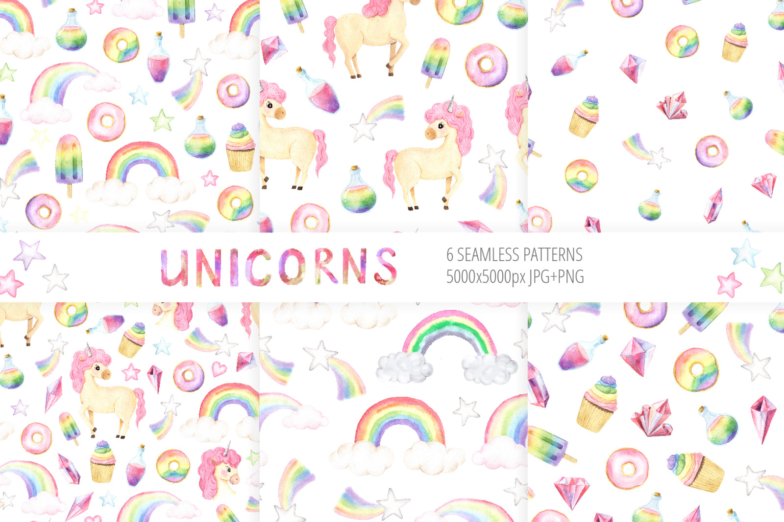 Watercolor Unicorns Set Vol.2 Watercolor Unicorns Set Vol.2
