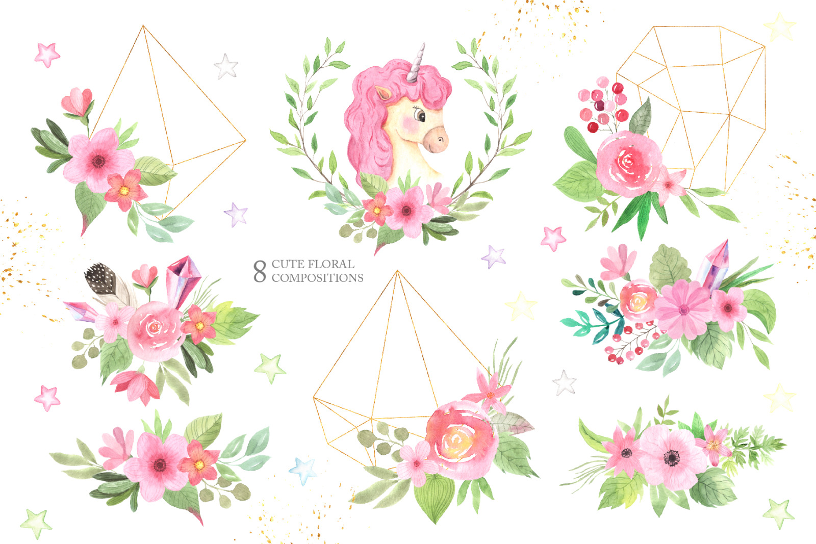 Watercolor Unicorns Set Vol.2