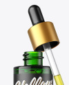 Green Glass Dropper Bottle Mockup