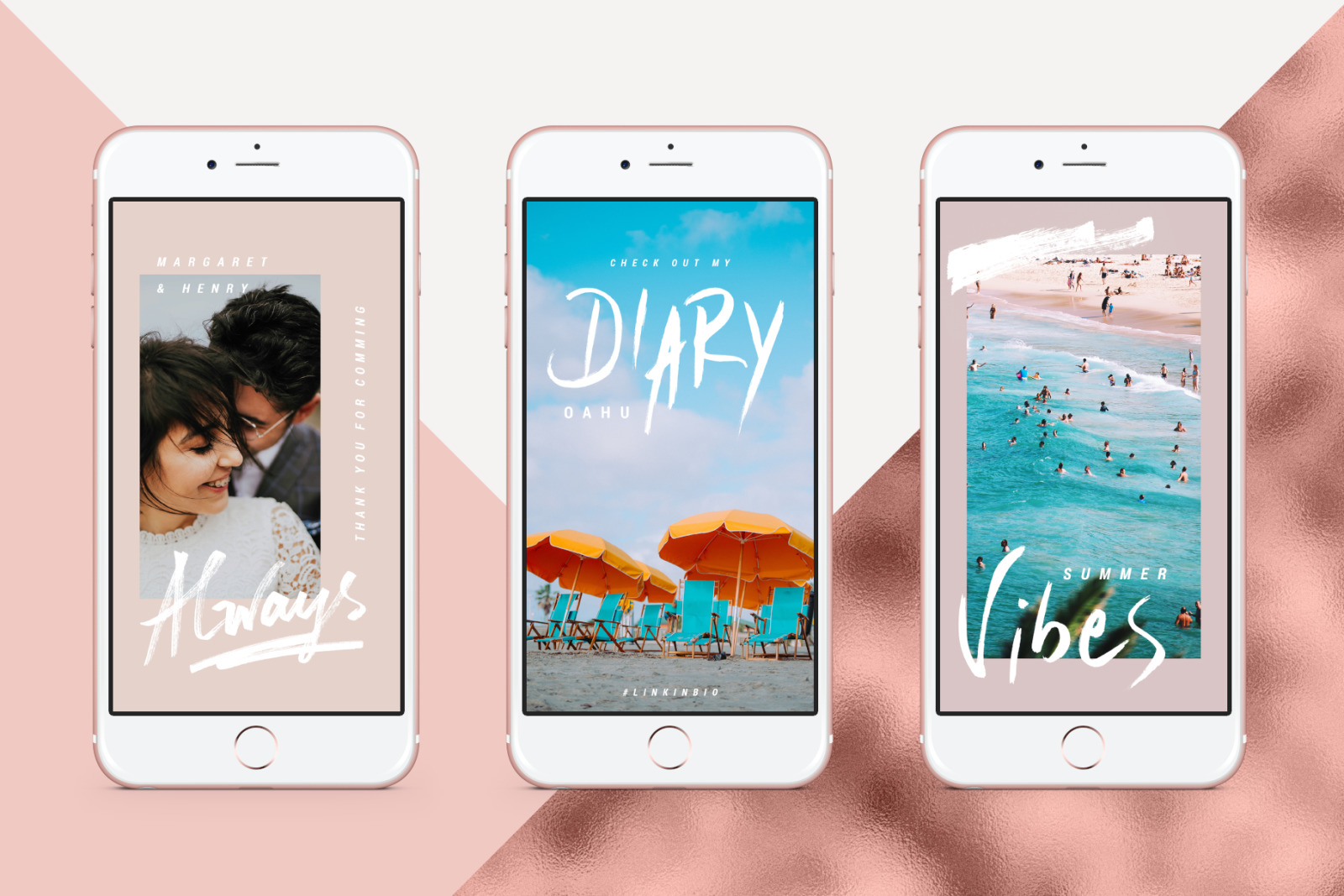 Rose Gold Instagram Stories Pack Rose Gold Instagram Stories Pack