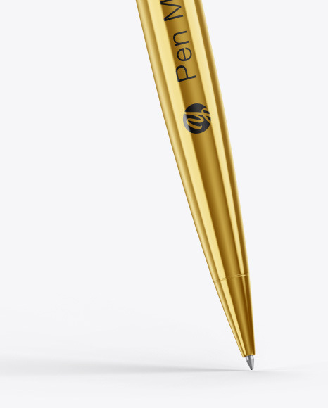 Glossy Metallic Pen Mockup