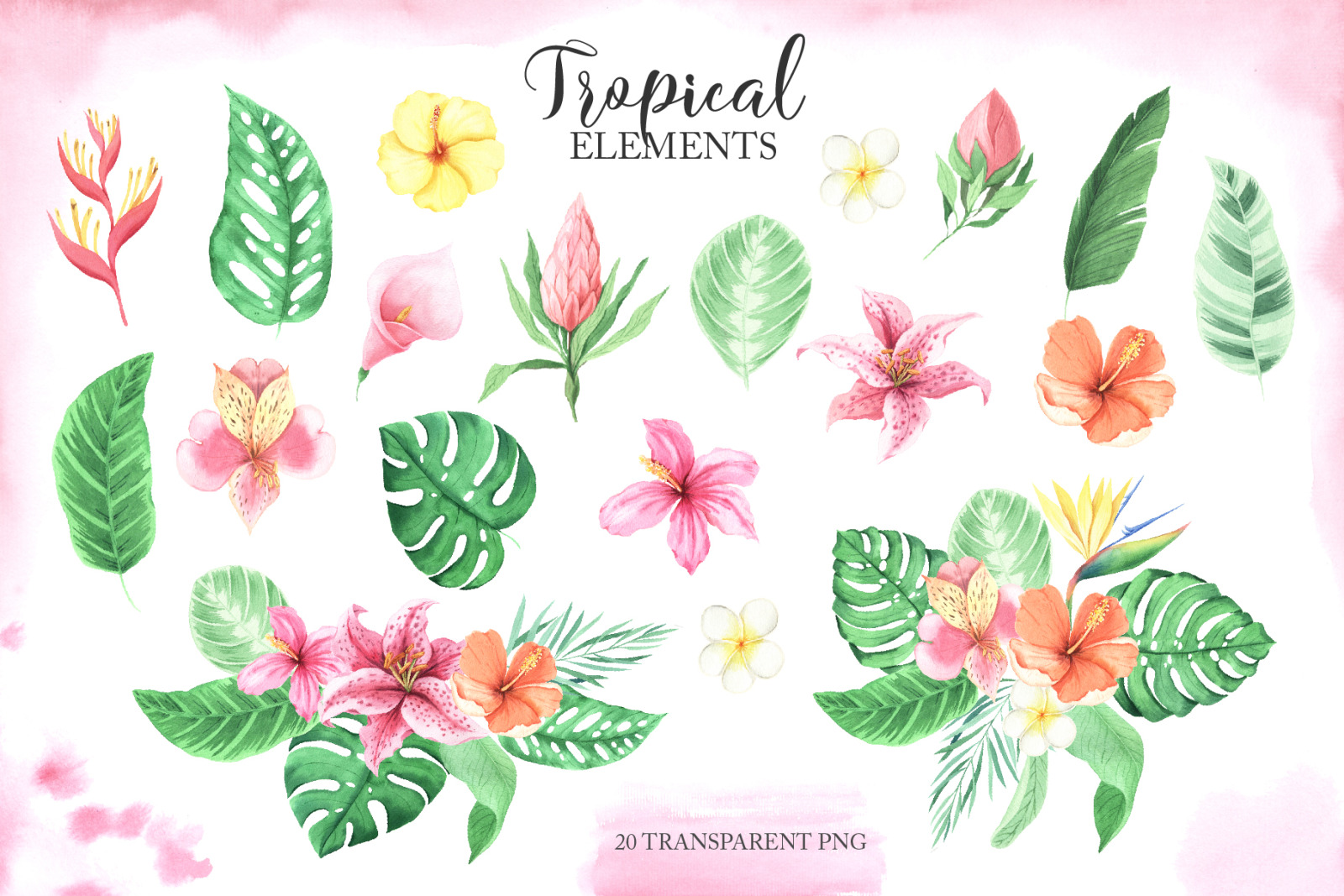 Watercolor Tropical Babies Set Watercolor Tropical Babies Set