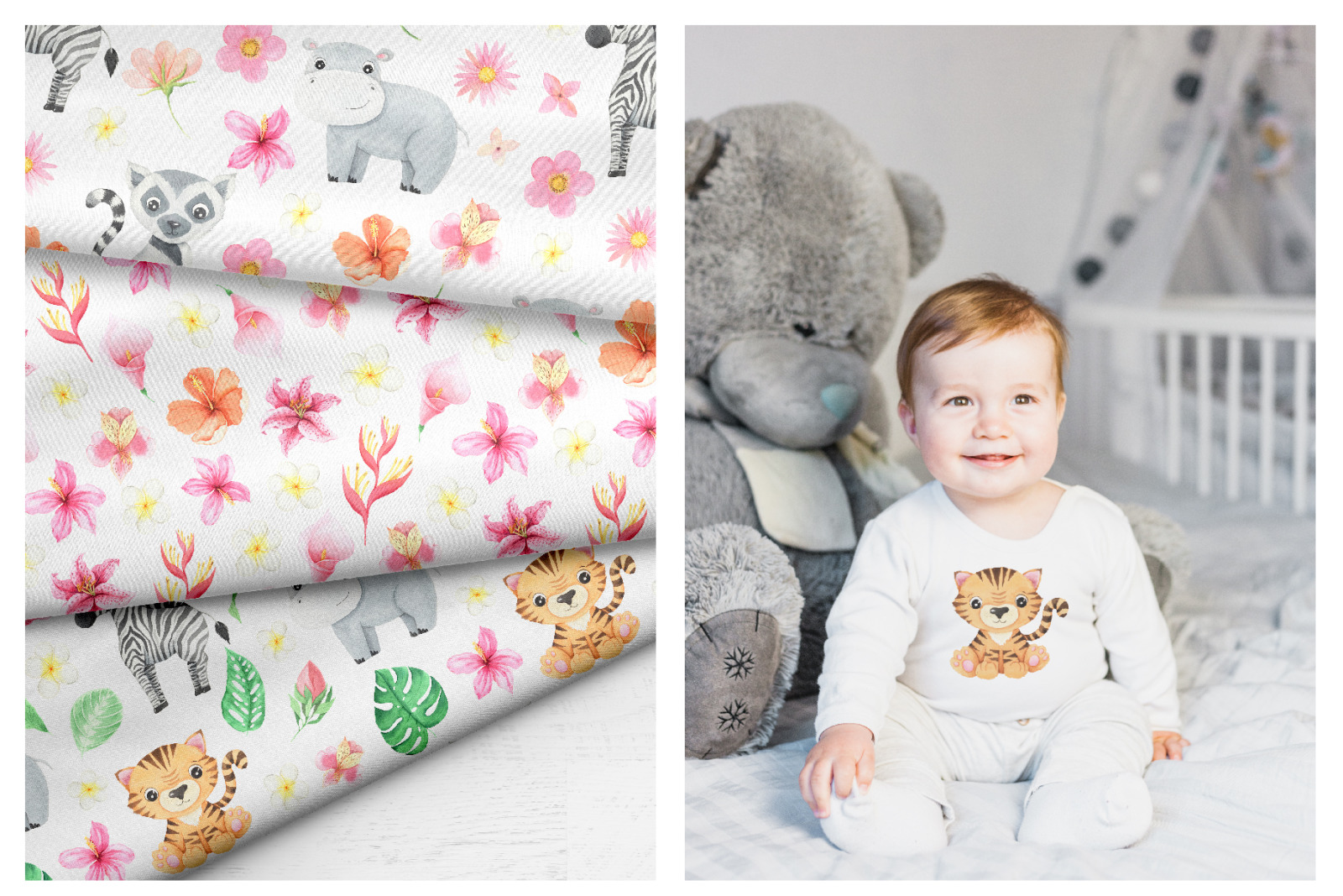 Watercolor Tropical Babies Set Watercolor Tropical Babies Set