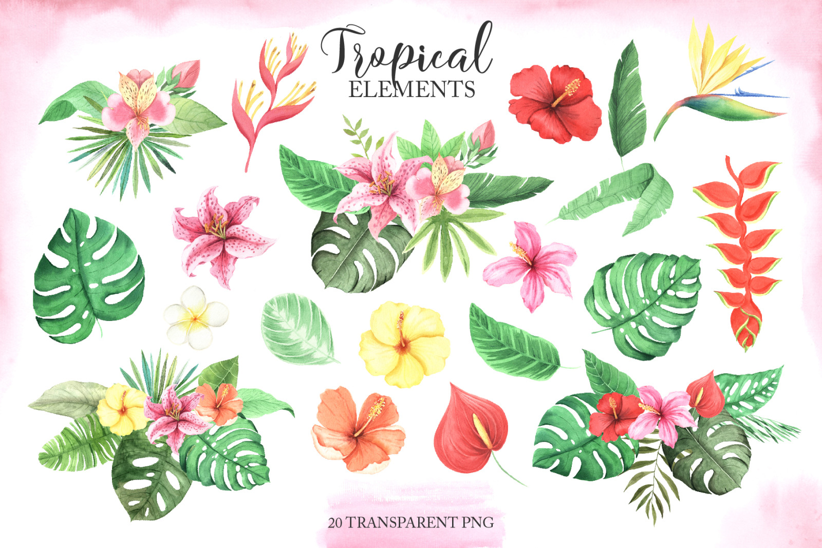 Watercolor Tropical Babies Set 3