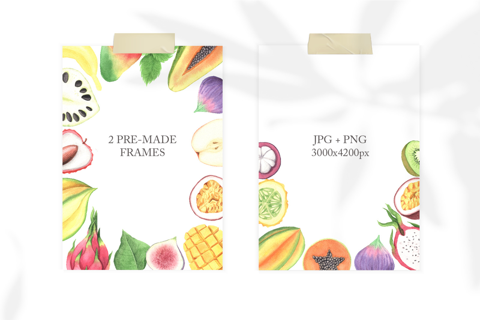 Watercolor Vitaminica Fruit Set