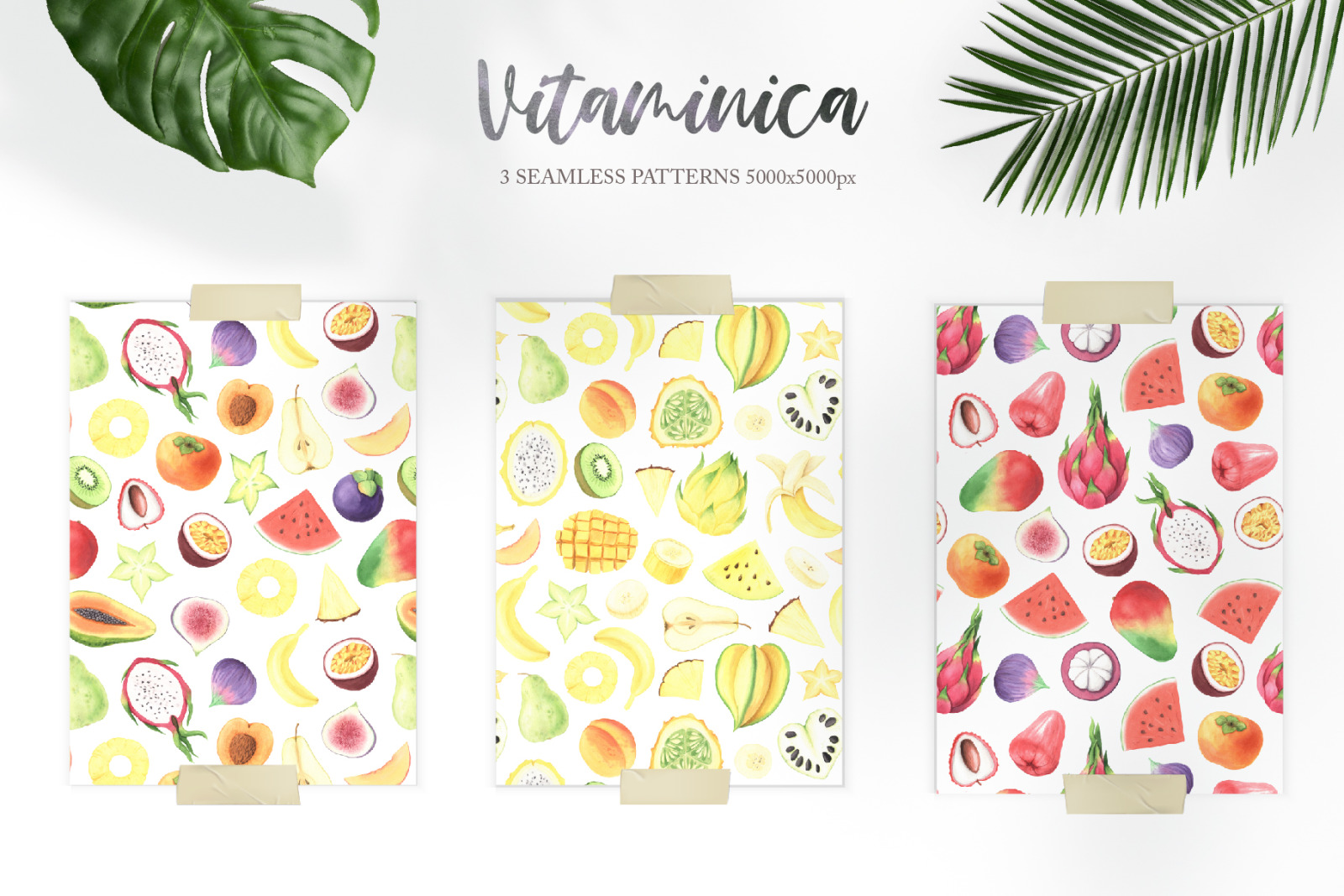 Watercolor Vitaminica Fruit Set