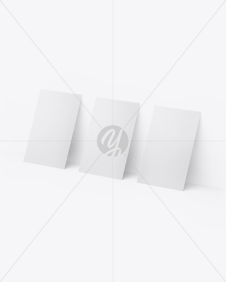 Three Paper Business Cards Mockup