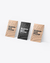 Three Kraft Business Cards Mockup