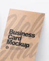 Three Kraft Business Cards Mockup