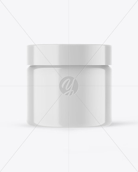 Glossy Plastic Cream Jar Mockup