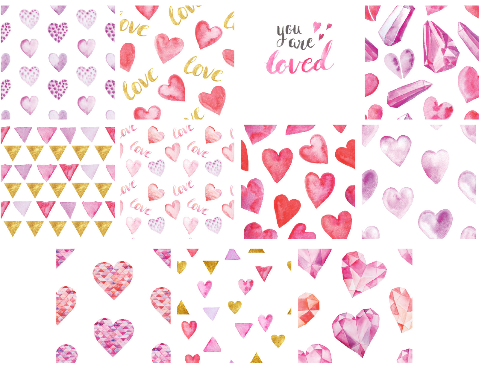 100 in 1 Watercolor Patterns Set 100 in 1 Watercolor Patterns Set