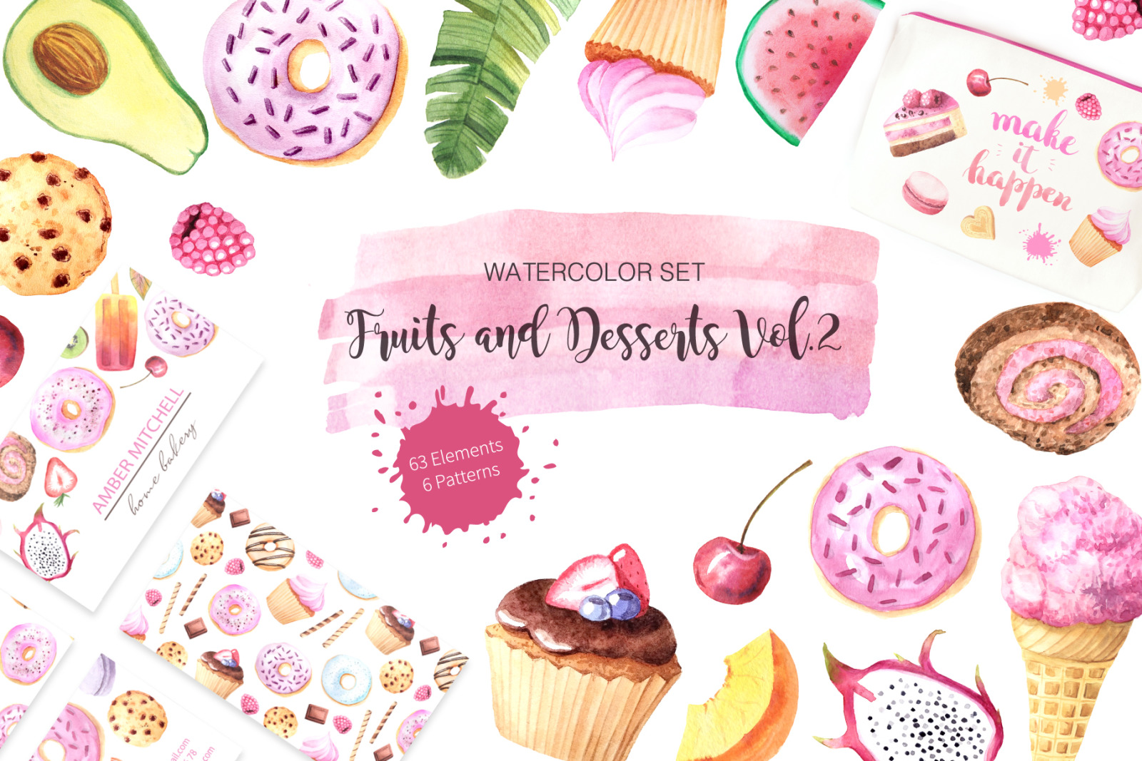 Watercolor Fruits & Desserts Vol.2 Watercolor Fruits & Desserts Vol.2