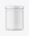 Clear Glass Mayonnaise Sauce Jar Mockup