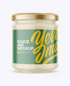 Clear Glass Mayonnaise Sauce Jar Mockup