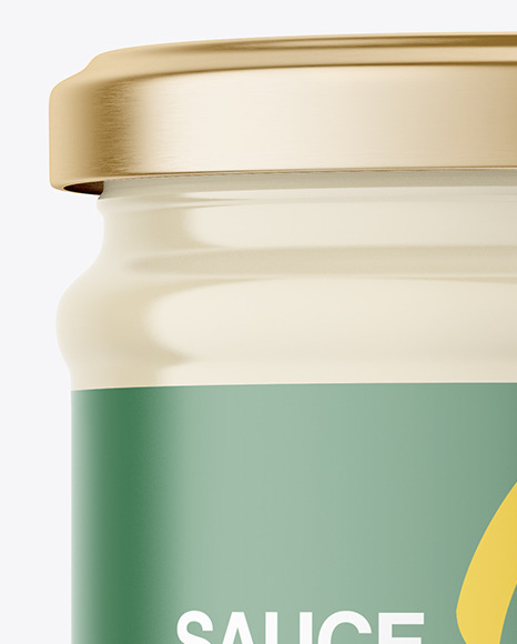 Clear Glass Mayonnaise Sauce Jar Mockup