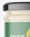 Clear Glass Mayonnaise Sauce Jar Mockup