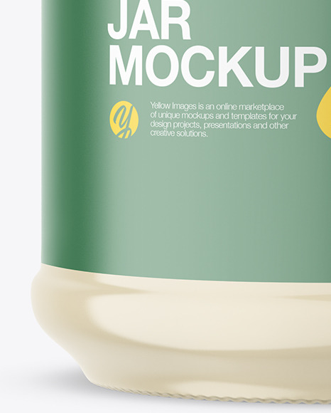 Clear Glass Mayonnaise Sauce Jar Mockup