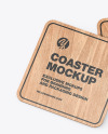 Wood Coasters Mockup