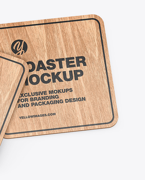 Wood Coasters Mockup