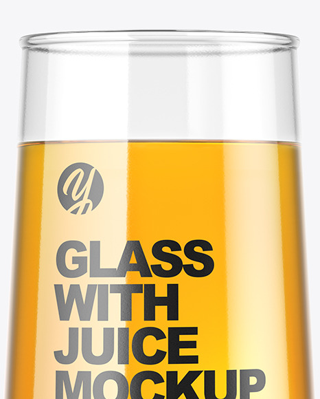 Clear Glass With Juice Mockup