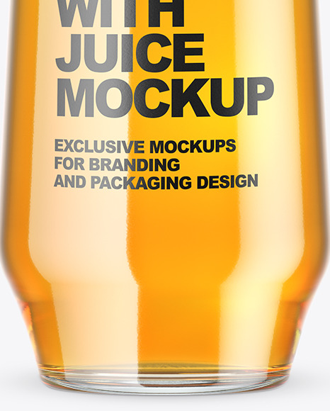 Clear Glass With Juice Mockup