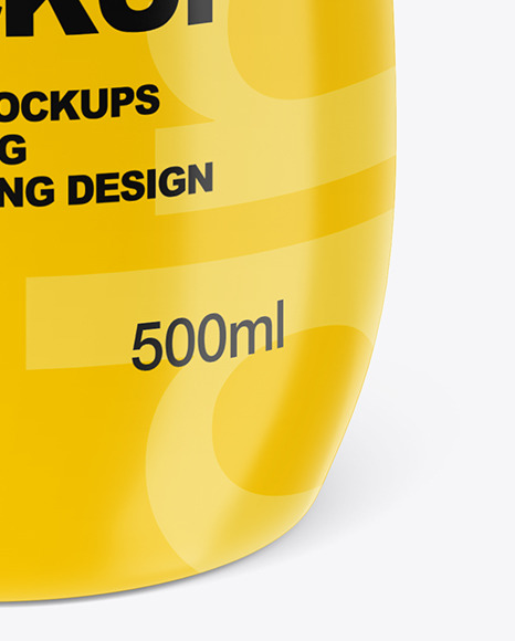 Glossy Plastic Bottle Mockup