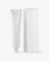 Glossy Cosmetic Tube with Box Mockup