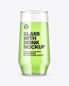 Clear Glass With Drink Mockup