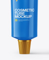 Glossy Cosmetic Tube with Kraft Box Mockup