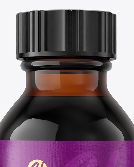 50ml Amber Glass Bottle Mockup