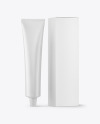 Matte Cosmetic Tube with Box Mockup