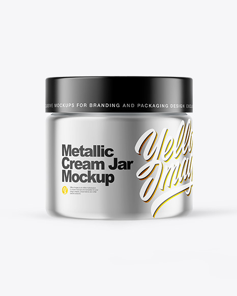 Metallic Cream Jar Mockup - Yummy+cream+metallic+breakfast