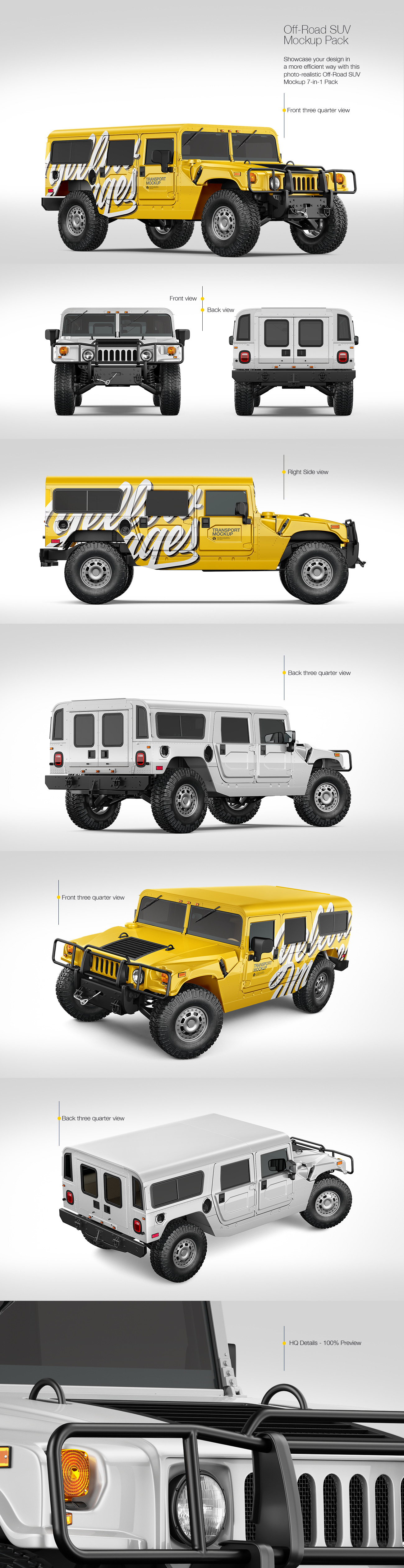 Off-Road SUV Mockup Pack Off-Road SUV Mockup Pack