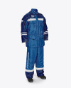 Winter Insulated Coveralls Mockup – Front Half Side View