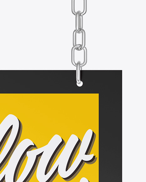 Sign w/ Chain Mockup