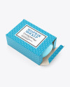 Matte Carton Box with Soap Mockup - High Angle View