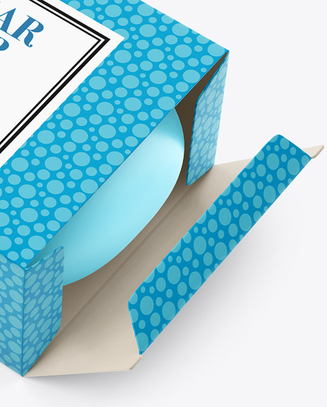 Matte Carton Box with Soap Mockup - High Angle View