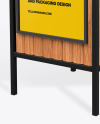 Advertising Rubbish Bin with Poster Mockup - Perspective View